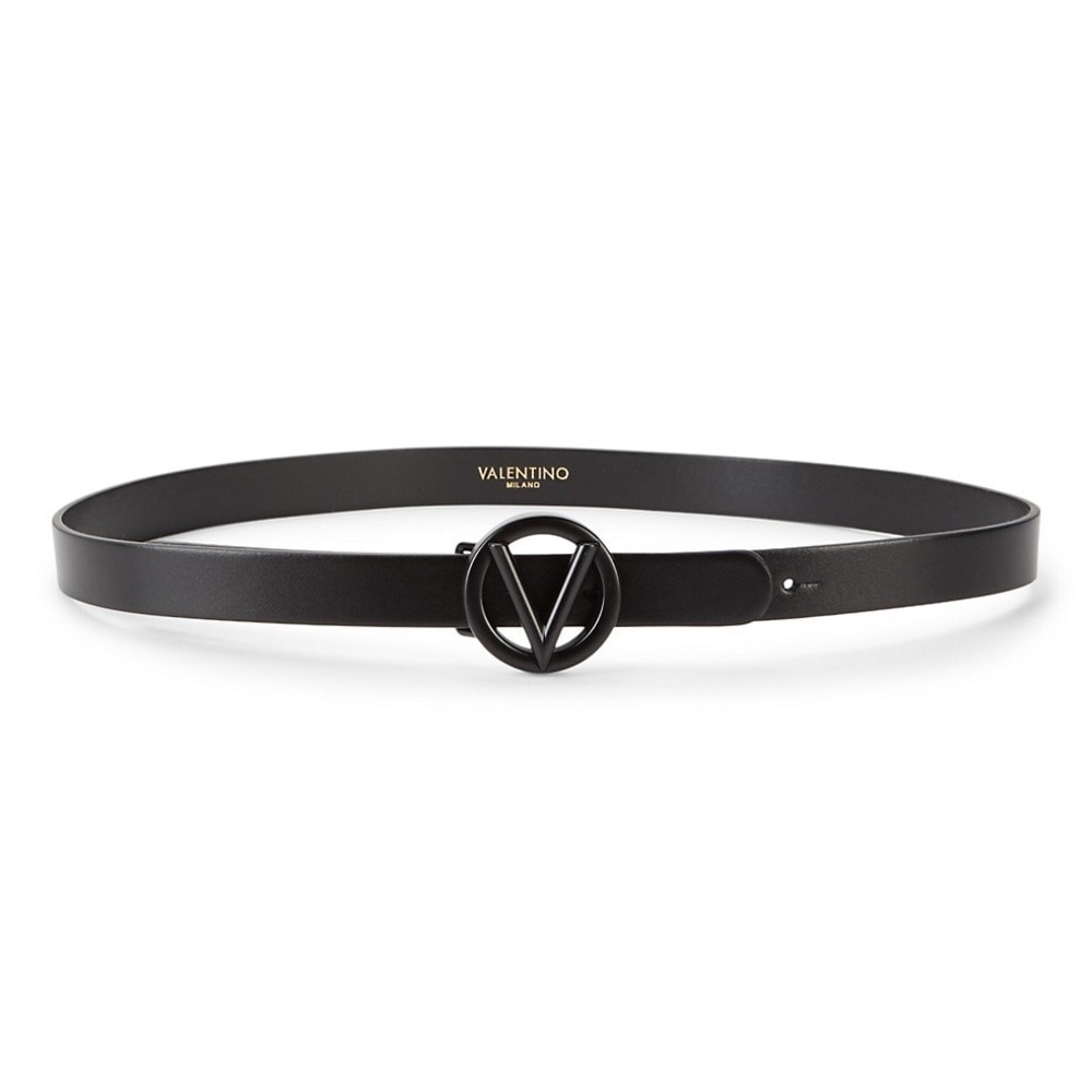 Valentino slim 
Baby Soave Logo Leather Belt